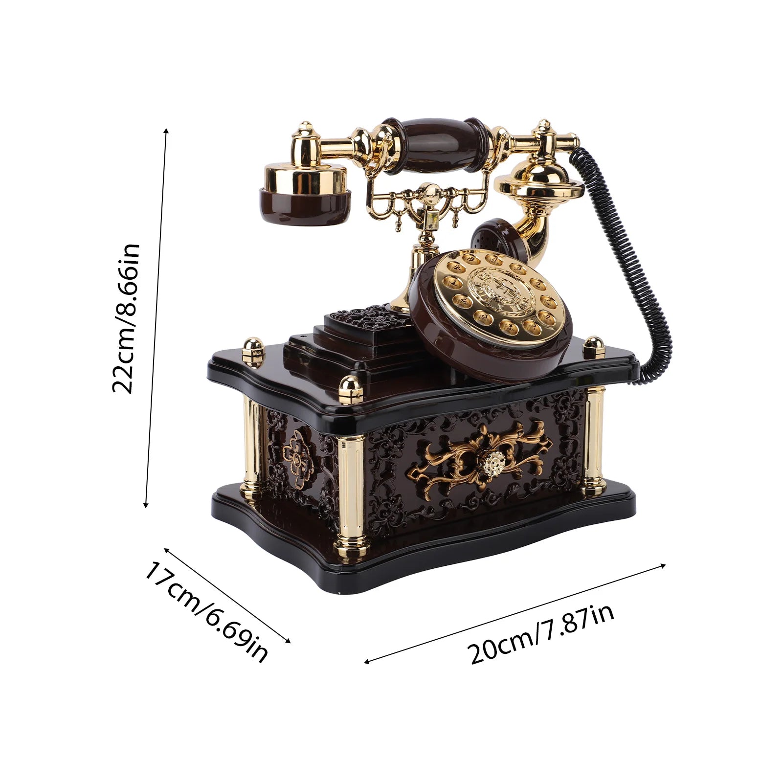Vintage Wooden Music Box – Telephone Design 🎶