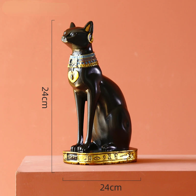 Vintage Egyptian Cat Statue – Goddess Bastet Figurine for Home & Office Decor