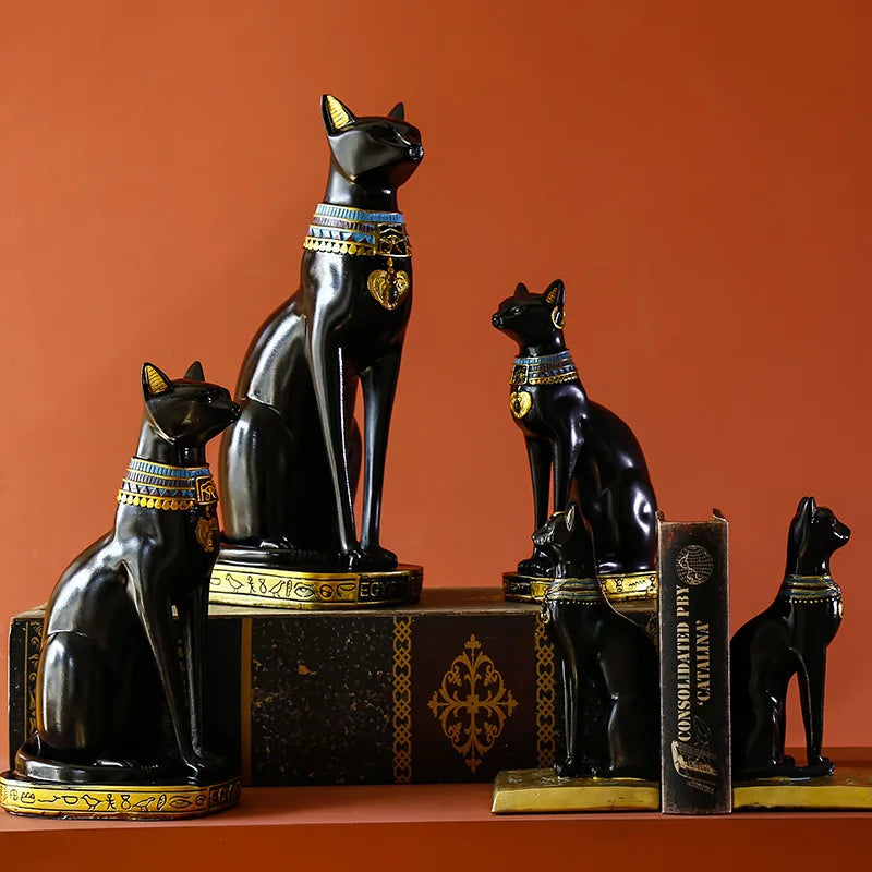 Vintage Egyptian Cat Statue – Goddess Bastet Figurine for Home & Office Decor