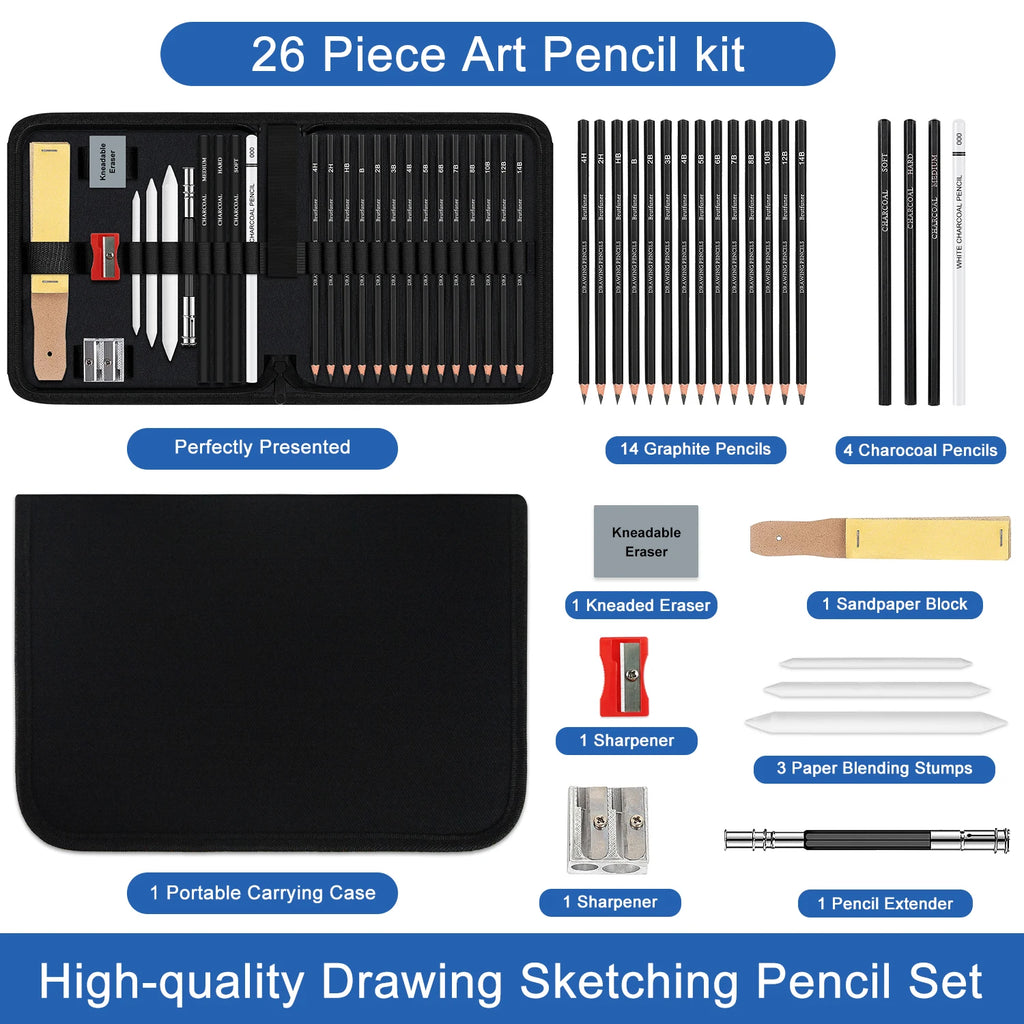 Kit profesional de dibujo de 14/26/64/126 piezas