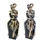 Elegant Resin Family of Three Figurines – Tabletop Decor for Living Room & Home