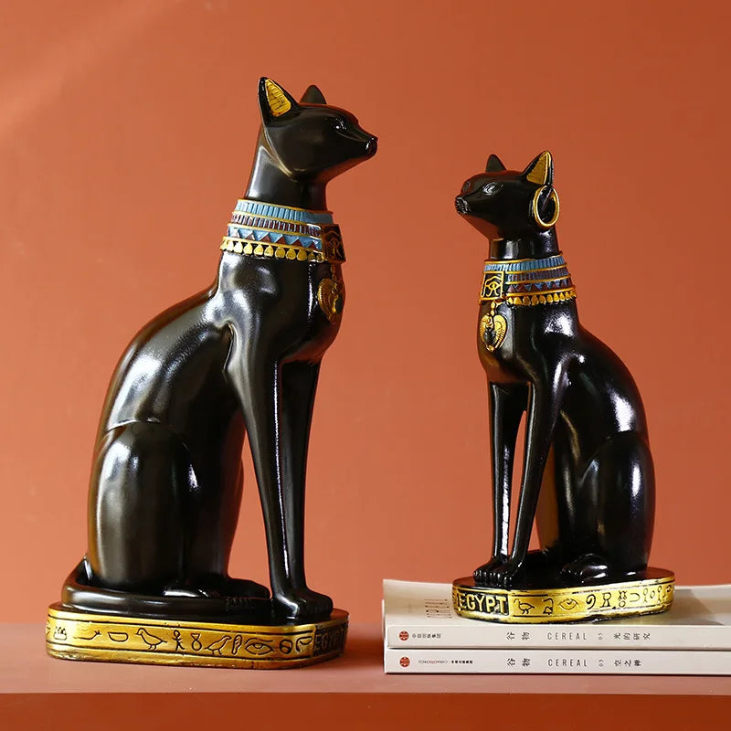Vintage Egyptian Cat Statue – Goddess Bastet Figurine for Home & Office Decor