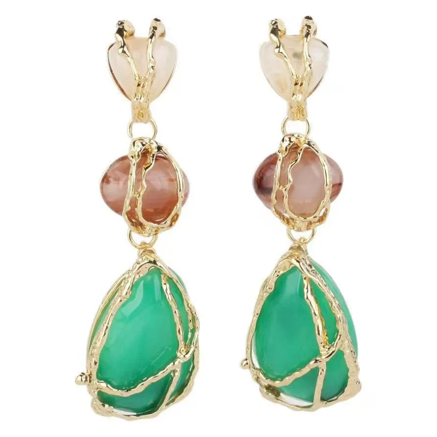 Natural Resin Waterdrop Earrings ✨