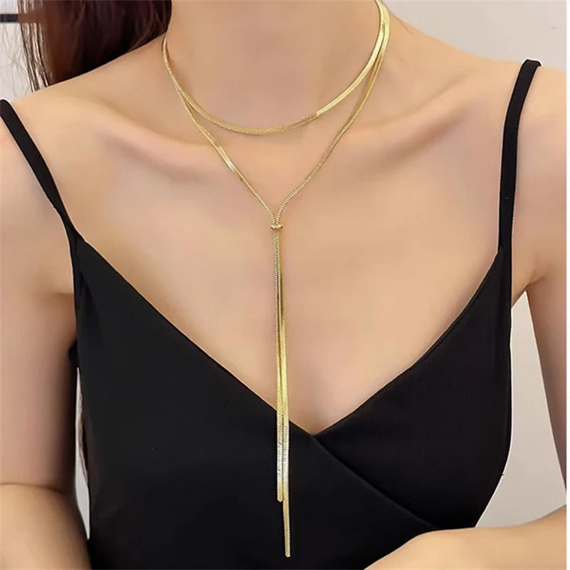Gargantilla de cadena de serpiente de acero inoxidable ✨