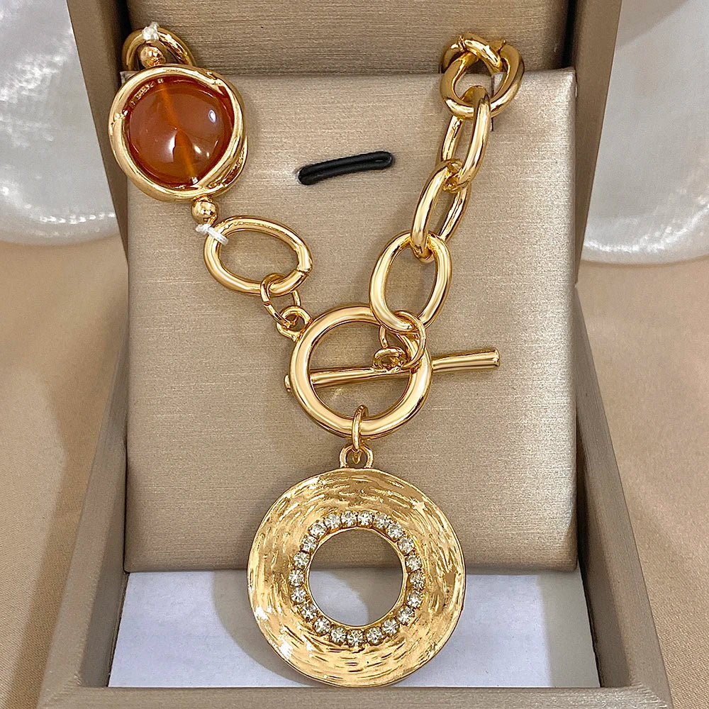 Collar colgante de piedra vintage Flashbuy ✨