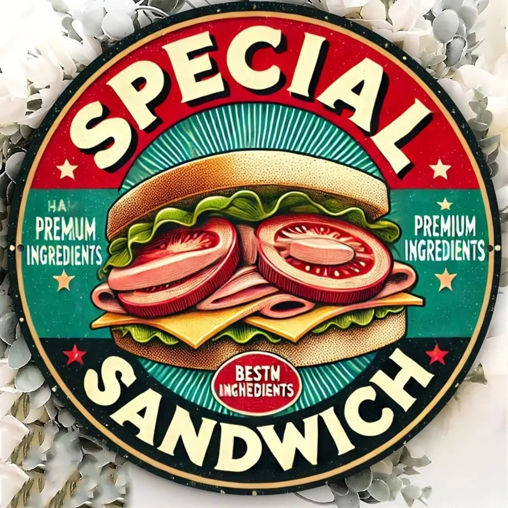 BBQ Party 2D Flat Tin Sign – 8"x8" 🍖