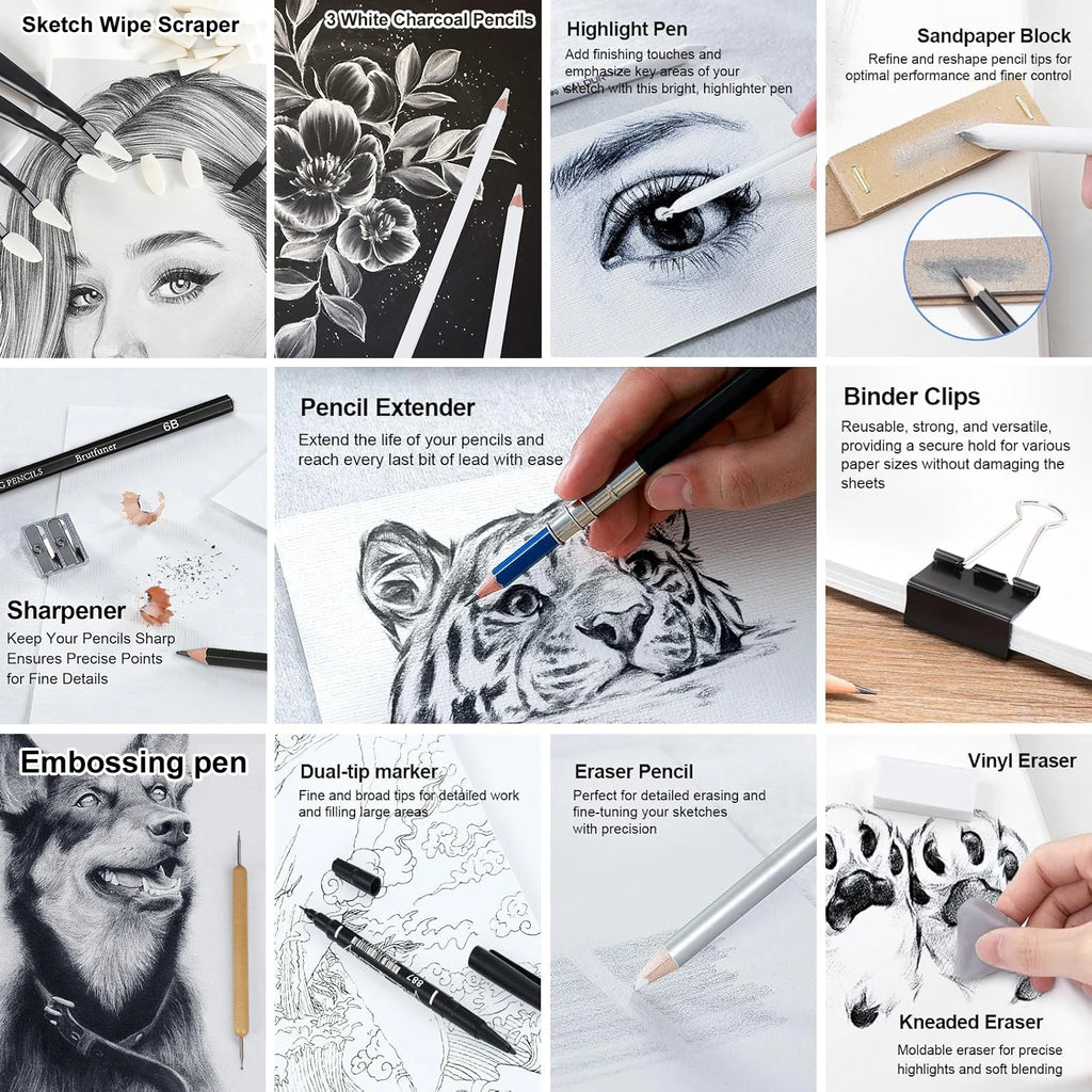 Kit profesional de dibujo de 14/26/64/126 piezas