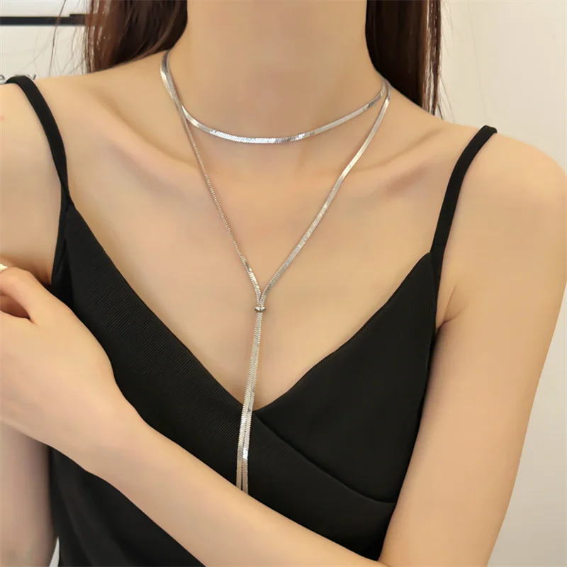Gargantilla de cadena de serpiente de acero inoxidable ✨