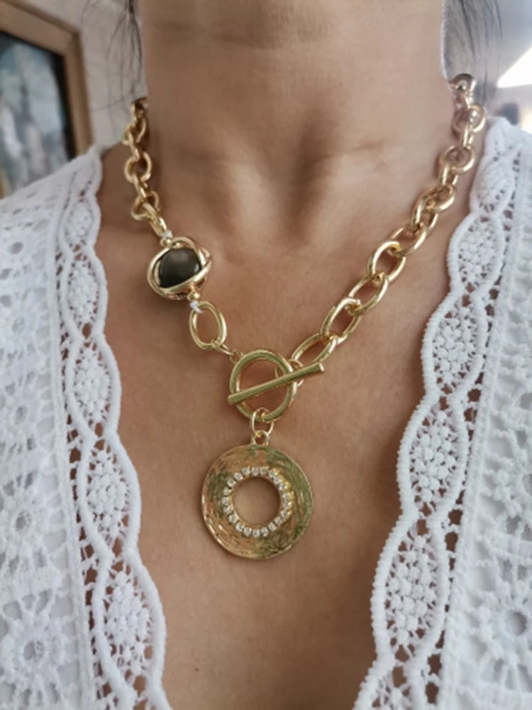 Collar colgante de piedra vintage Flashbuy ✨