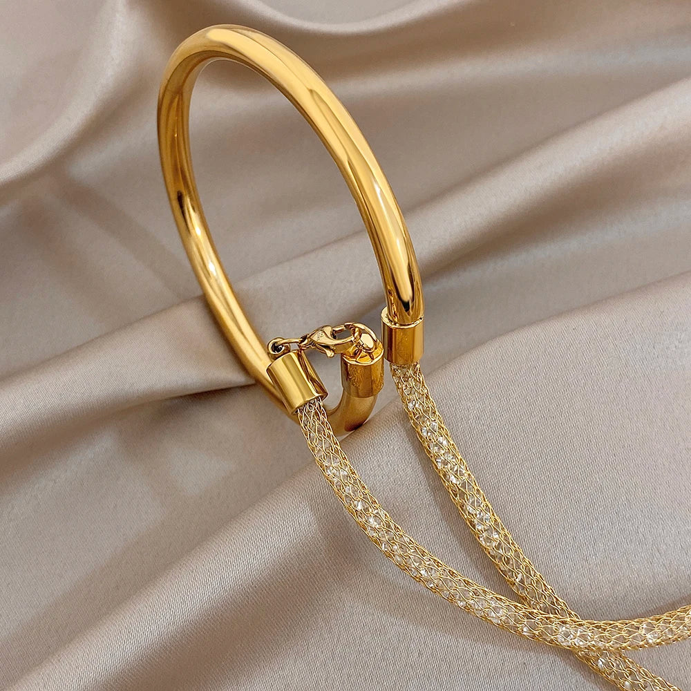 Greatera Metal Woven Three-Layer Bracelet ✨