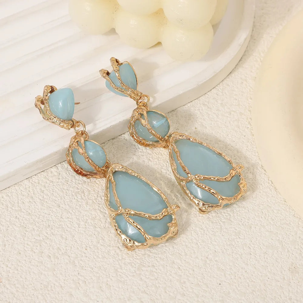 Natural Resin Waterdrop Earrings ✨