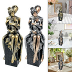 Elegant Resin Family of Three Figurines – Tabletop Decor for Living Room & Home