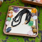 Handmade Black Limestone Multi-Layer Necklace Set ✨