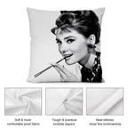 Audrey Hepburn Plush Cushion Cover – Double-Sided Sofa Pillow