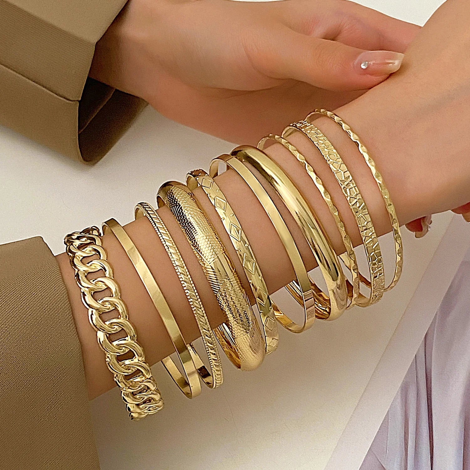 Gold Bracelet Set Boho Chic✨