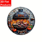 BBQ Party 2D Flat Tin Sign – 8"x8" 🍖