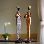 Figura africana vintage – Escultura de resina de arte negro creativo para decoración del hogar y la oficina