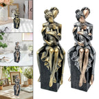 Elegant Resin Family of Three Figurines – Tabletop Decor for Living Room & Home