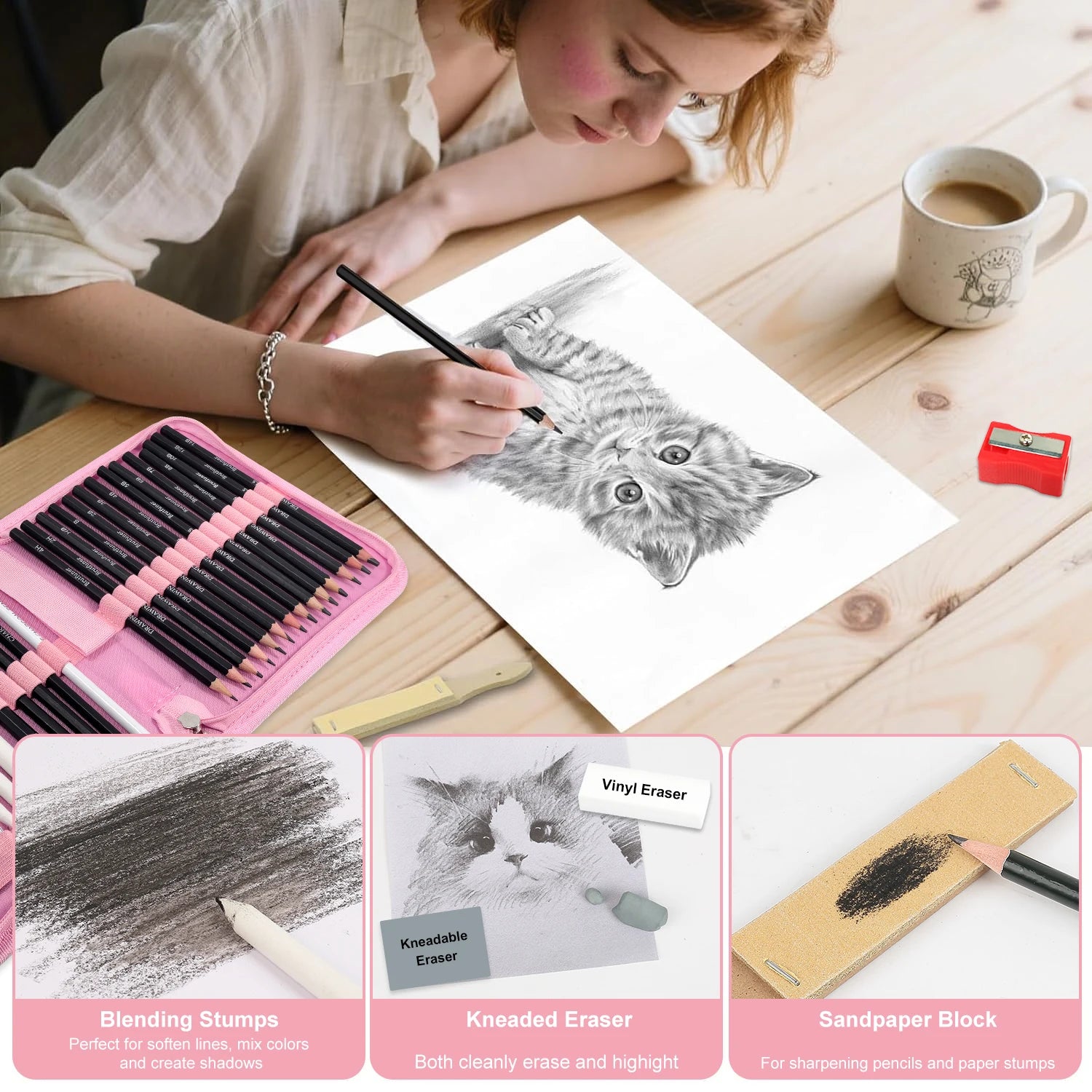 Kit profesional de dibujo de 14/26/64/126 piezas