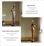 Figura africana vintage – Escultura de resina de arte negro creativo para decoración del hogar y la oficina