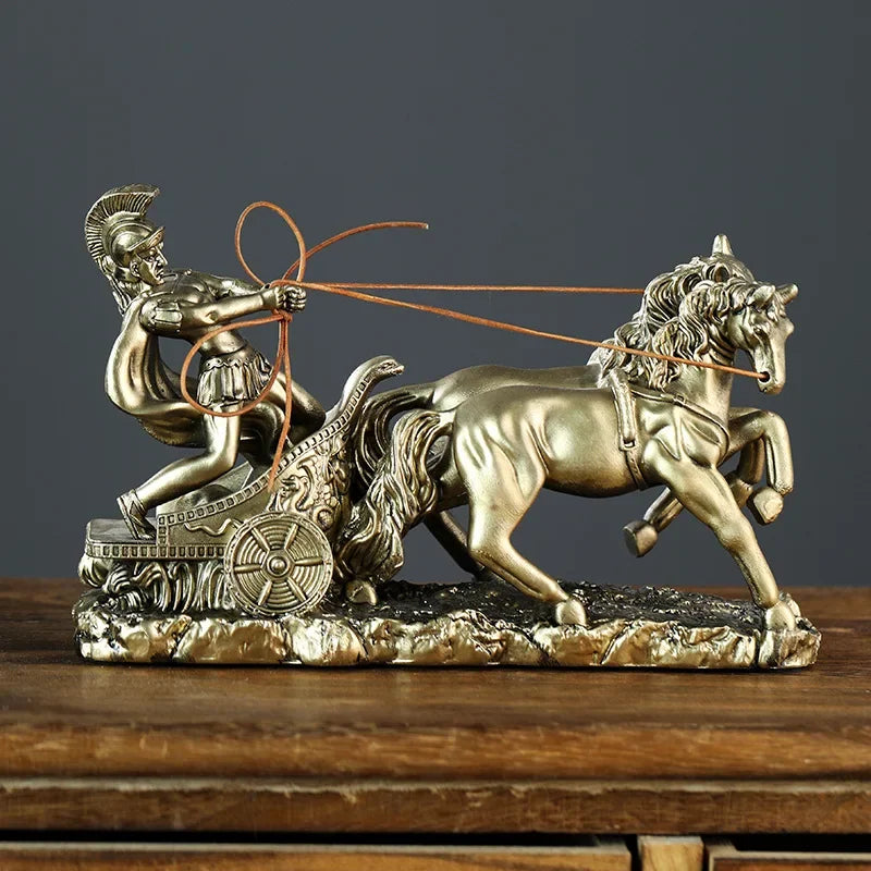 1 unidad de escultura de caballero de caballería romana