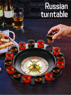 Bar Party Shot Glass Roulette – 16-Shot Turntable Drinking Game for Beer & Spirits