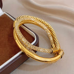 Pulsera Greatera metálica tejida de tres capas ✨