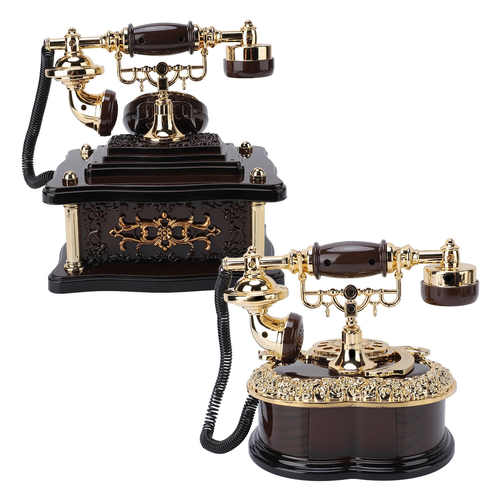 Vintage Wooden Music Box – Telephone Design 🎶