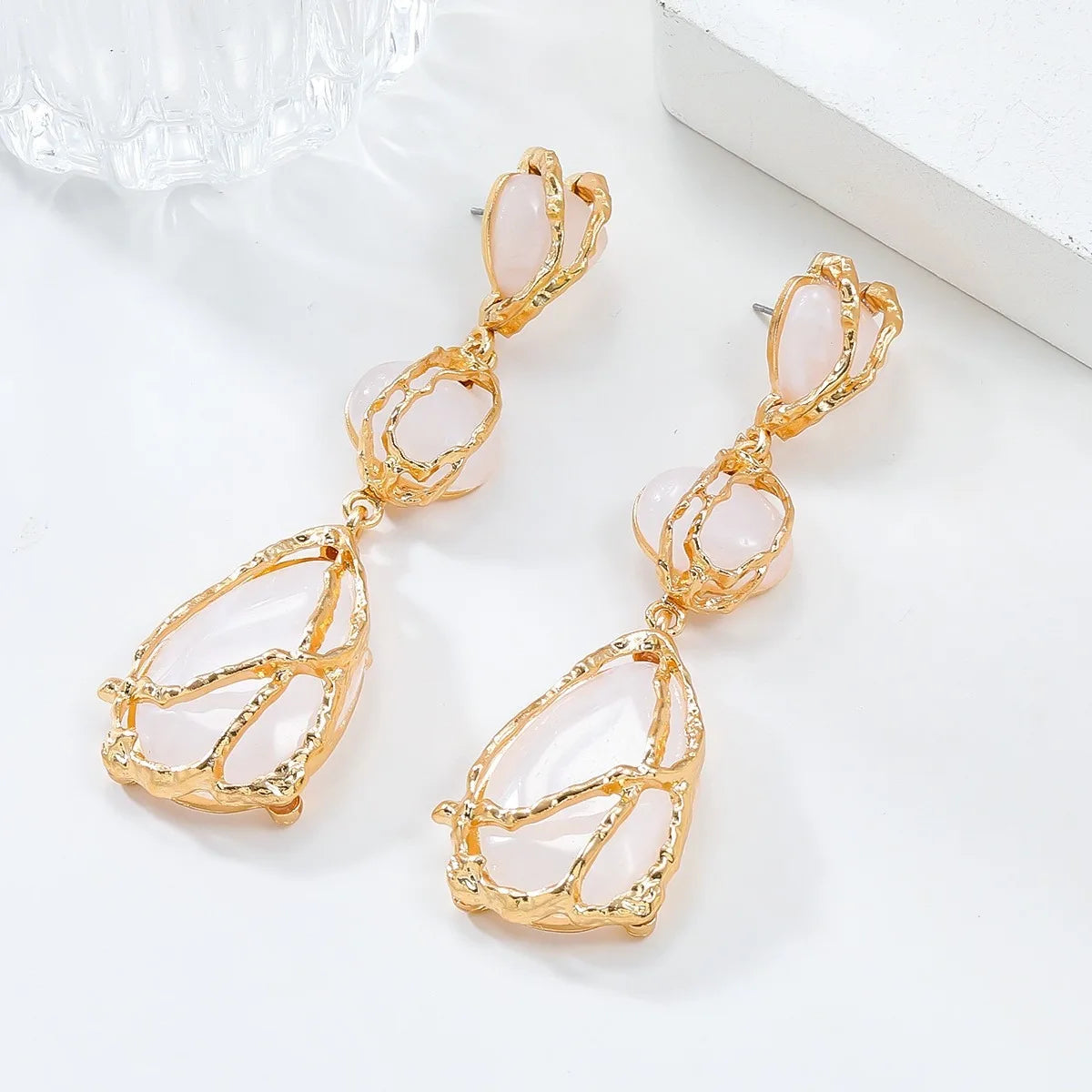 Natural Resin Waterdrop Earrings ✨