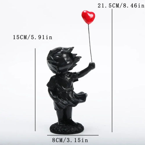 Escultura Menina com Balão do Amor Inspirada em Banksy