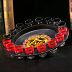 Bar Party Shot Glass Roulette – 16-Shot Turntable Drinking Game for Beer & Spirits