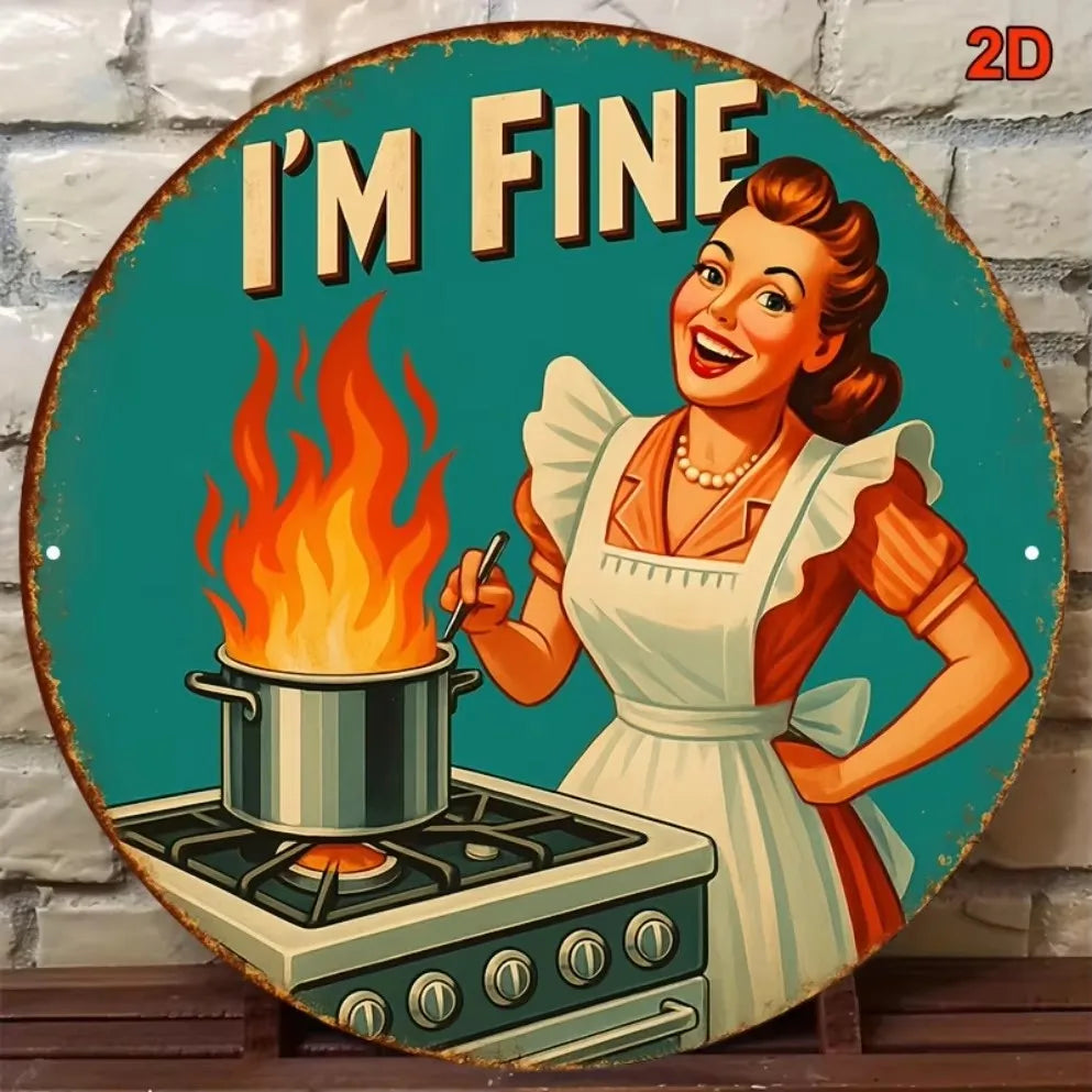 BBQ Party 2D Flat Tin Sign – 8"x8" 🍖