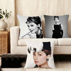 Audrey Hepburn Plush Cushion Cover – Double-Sided Sofa Pillow