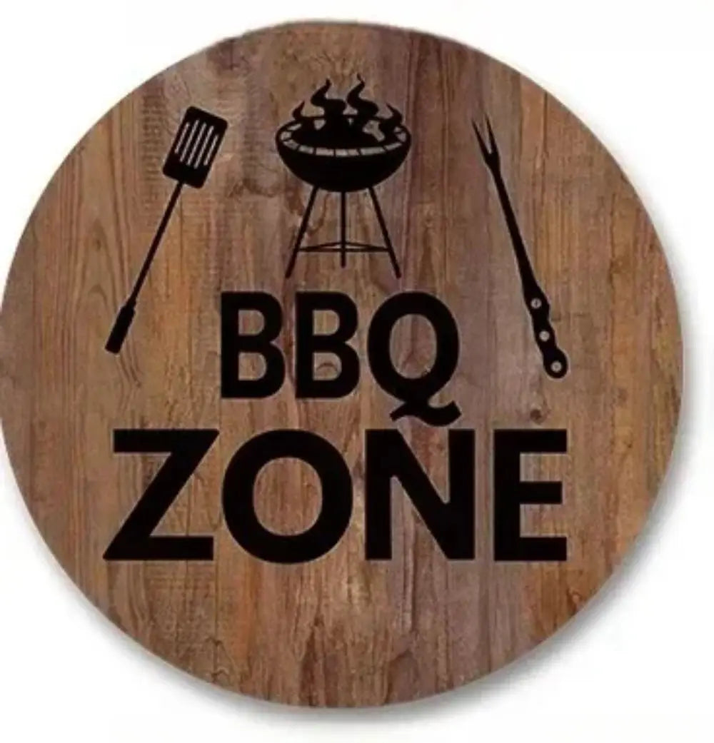 BBQ Party 2D Flat Tin Sign – 8"x8" 🍖
