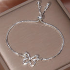 Pulsera de tenis mariposa brillante – Diseño hueco con diamantes de imitación
