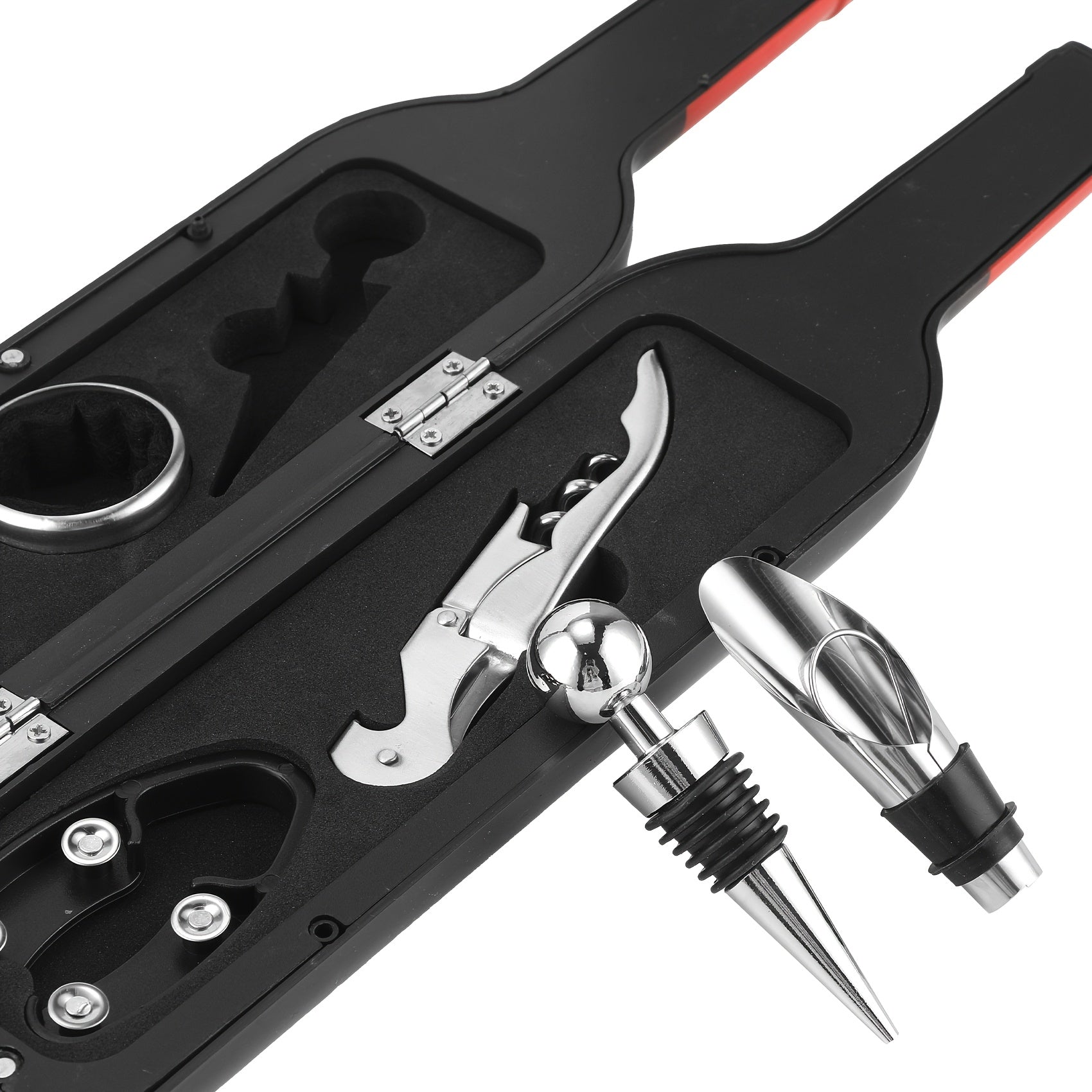 Juego de abrebotellas de acero inoxidable - Kit de herramientas para botellas de vino tinto para botellas grandes