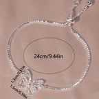 Pulsera de tenis mariposa brillante – Diseño hueco con diamantes de imitación