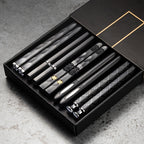 5 Pairs Reusable Food-Grade Chopsticks – Durable Black Plastic