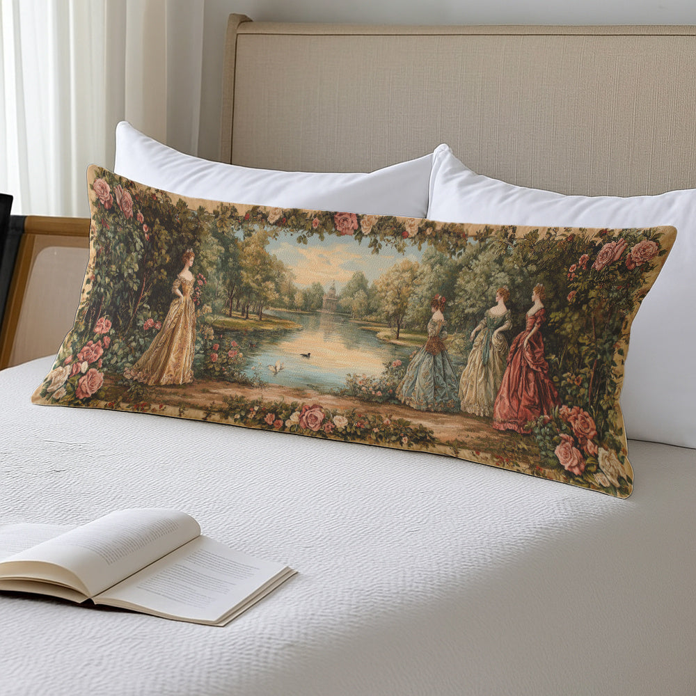 Large Vintage Garden Palace Landscape Cushion Cover