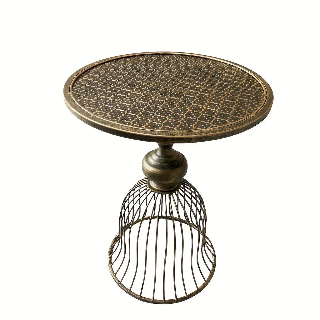 Round Metal Table Courtyard Antique Bronze - World Gifts