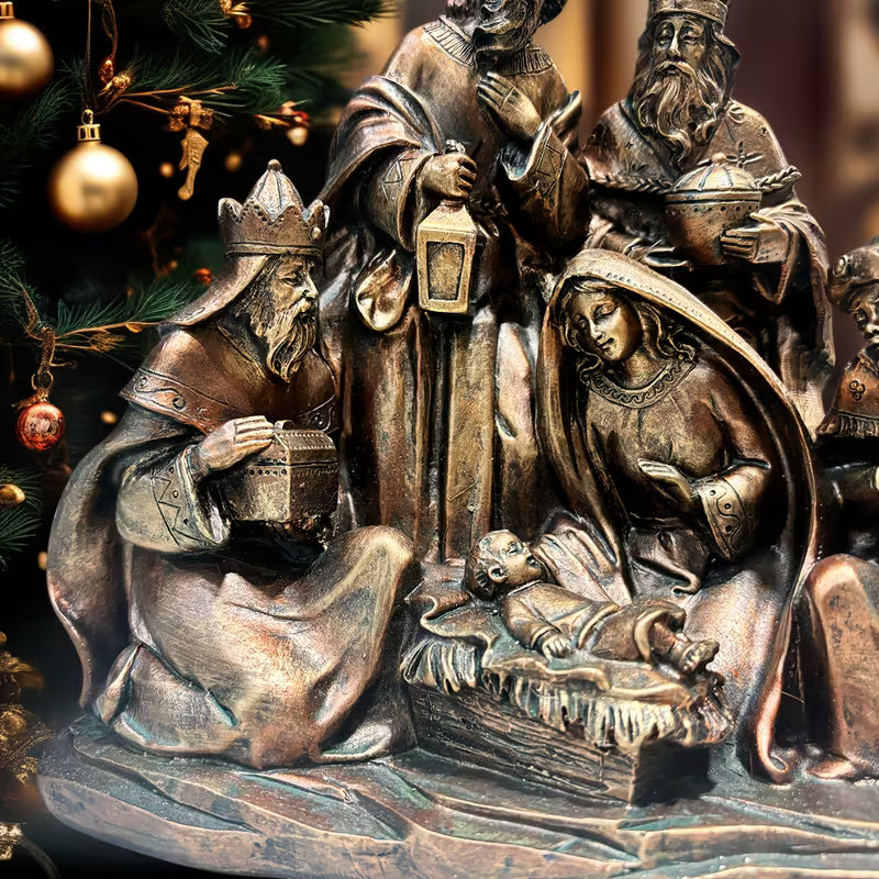 Centro de mesa para Nochebuena/Expositor de iglesia/Decoración clásica de hogar europeo/Regalo navideño cristiano/Obra de arte religiosa de coleccionista
