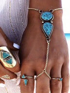 Pulsera Personalidad Bohemia Turquesa Manoplas