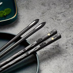 5 Pairs Reusable Food-Grade Chopsticks – Durable Black Plastic