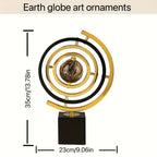 Escultura Moderna Abstracta de Metal de un Globo Terráqueo