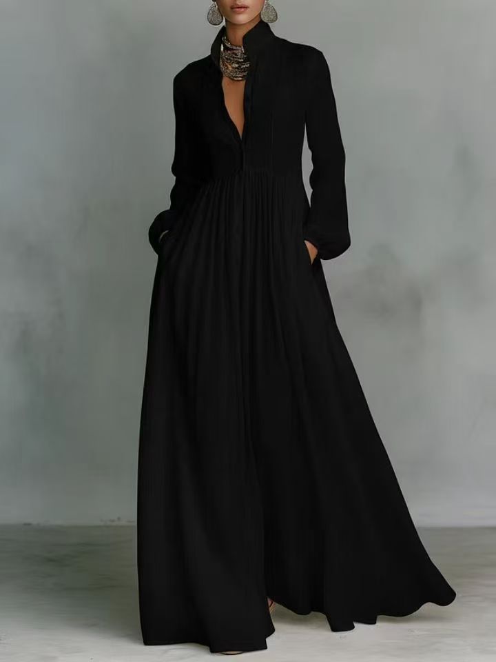 Elegante vestido camisero francés