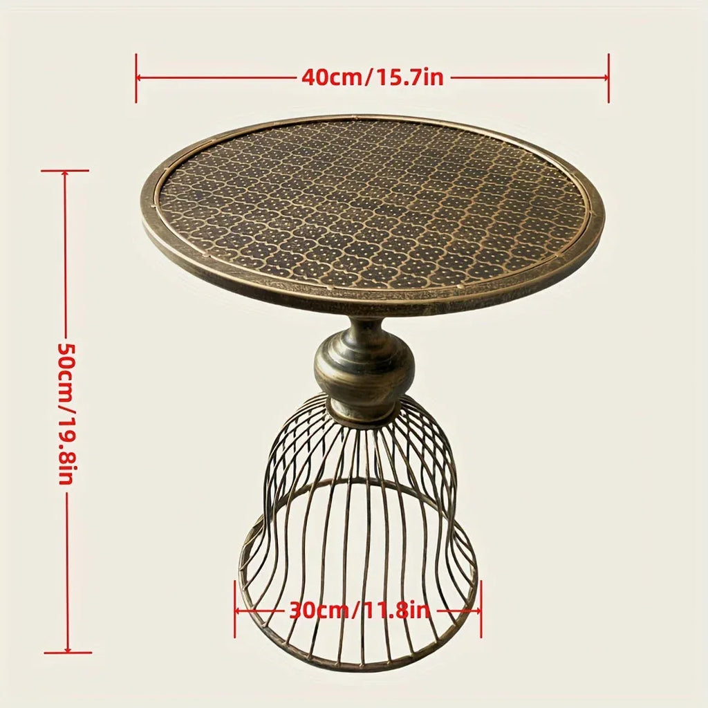 Round Metal Table Courtyard Antique Bronze - World Gifts