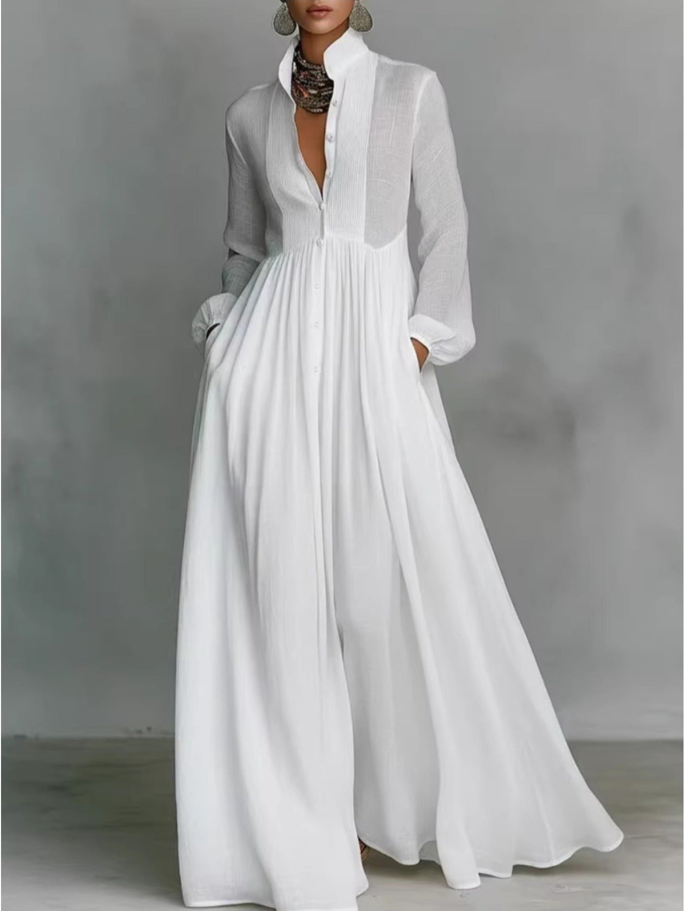 Elegant French Shirt Dress