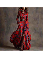 French Vintage Plaid Dress