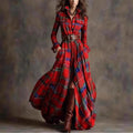 French Vintage Plaid Dress