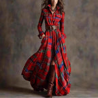 French Vintage Plaid Dress